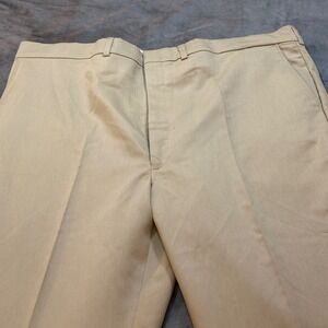 PERMA PREST Full Fit Khaki Twill Dress Pants Mens W42 L30 Pleated